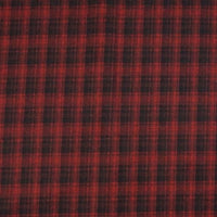 Longan Craft’s Colorful Polyester Rayon Mammoth Flannel Fabric By The Yard features a bold plaid pattern in red and black, making this soft flannelette perfect for cozy apparel and snuggly projects.