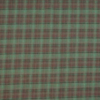 The Longan Craft Colorful Polyester Rayon Mammoth Flannel Fabric features a soft, brushed plaid flannelette with intersecting green and brown lines, perfect for cozy apparel projects. Available by the yard.