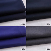 Four heavyweight Colorful Rayon Polyester Blend Gabardine swatches by Longan Craft, labeled 65#, 66#, 67#, and 69#, are neatly arranged in a 2x2 grid on a light surface. Ideal for DIY uniforms and made of quality viscose polyester blend.