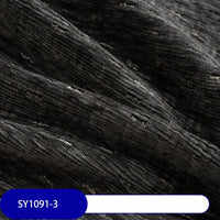 Close-up of Longan Craft's Colorful Slub Chenille Fabric By The Yard, showing its slubby, heavyweight textured surface and subtle sheen. A label at the bottom left reads SY1091-3 in white on blue. Ideal for home decor upholstery projects.