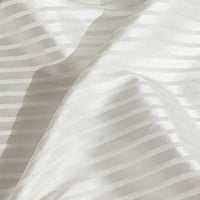 Close-up of Longan Craft Colorful Striped Jacquard Satin Fabric By The Yard, featuring alternating matte and glossy polyester stripes; this smooth, breathable satin is ideal for elegant dressmaking projects.