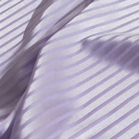 Close-up of Longan Craft’s Colorful Striped Jacquard Satin Fabric by the yard, featuring alternating shiny and matte polyester stripes for a soft, smooth, and breathable texture—ideal satin material for dressmaking.