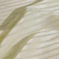 A close-up of Longan Craft’s Colorful Striped Jacquard Satin Fabric by the yard, a shiny polyester material with horizontal stripes, smooth texture, and soft drape—ideal for dressmaking.