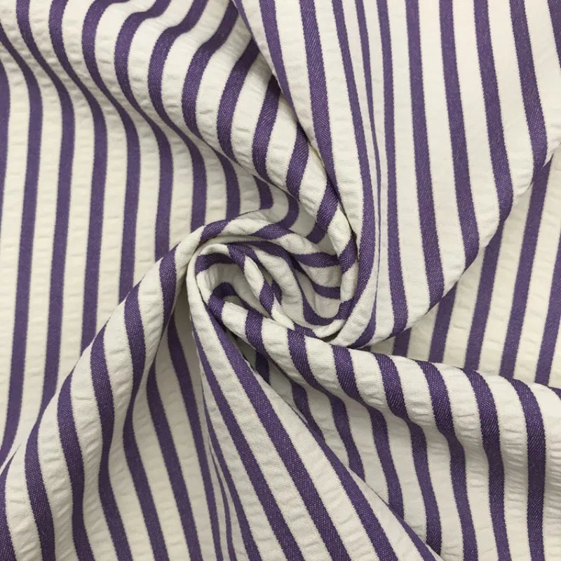 Colorful Striped Seersucker Fabric By the Yard