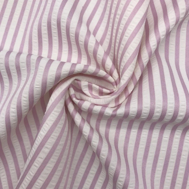 Colorful Striped Seersucker Fabric By the Yard
