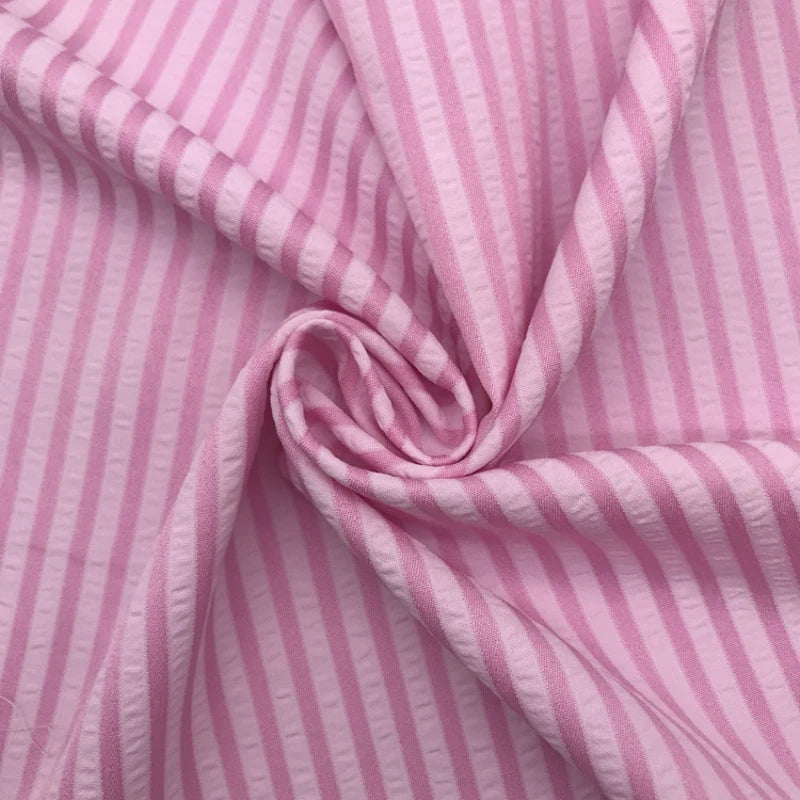 Colorful Striped Seersucker Fabric By the Yard