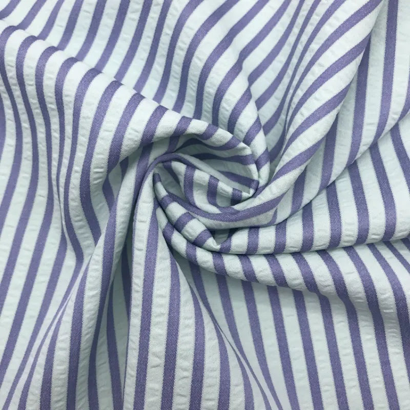 Colorful Striped Seersucker Fabric By the Yard