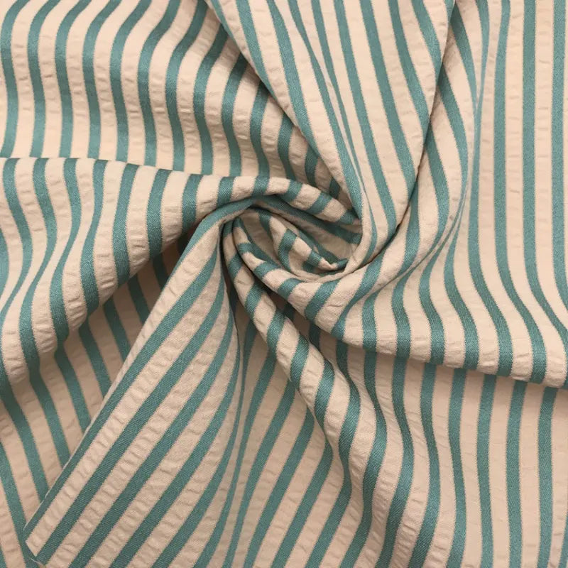Colorful Striped Seersucker Fabric By the Yard