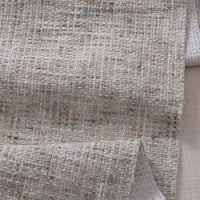 Close-up of Longan Craft's Colorful Tweed Chenille Fabric By The Yard, showing its softly textured woven chenille surface in light gray and beige—ideal for clothing and upholstery projects.