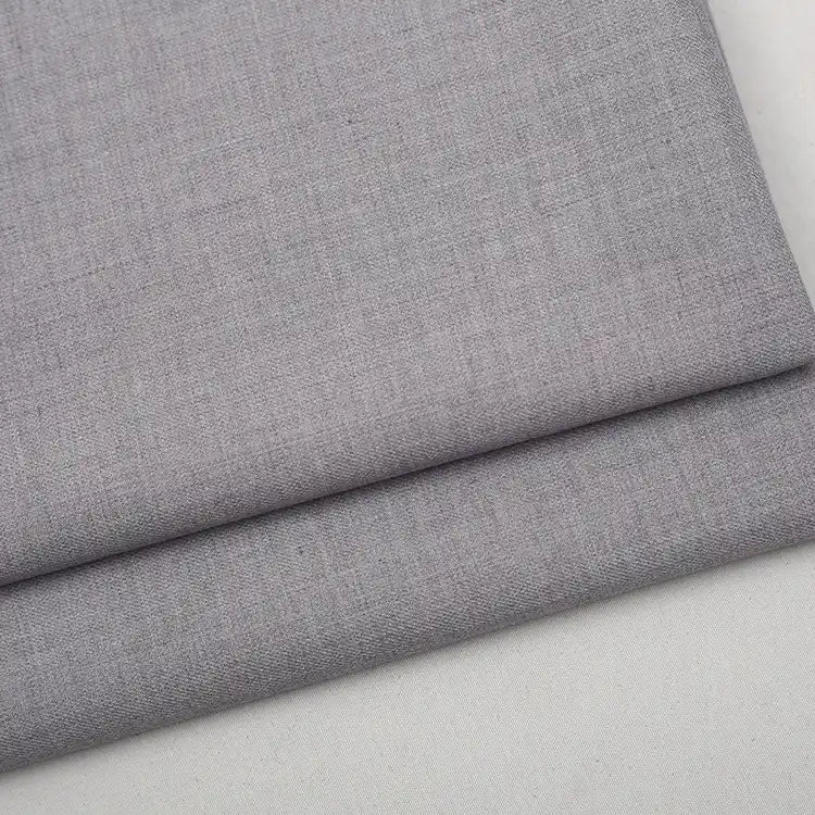 Light gray multicolor Colorful Worsted Wool Fabric By The Yard folded over itself.