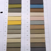 A fabric swatch chart from Longan Craft shows 18 numbered Cotton Gabardine Fabric By The Yard samples in various colors, arranged in three columns on a white background—ideal lightweight, breathable twill for shirt making.