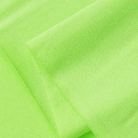 A close-up of Longan Craft's Cotton Jersey Fabric By The Yard in vibrant neon green, showcasing its smooth texture and fine weave—ideal breathable, soft jersey material for colorful casual wear.
