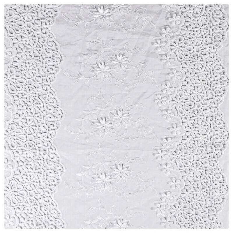 Cotton Hollow 3D Embroidered Eyelet Fabric By The Yard