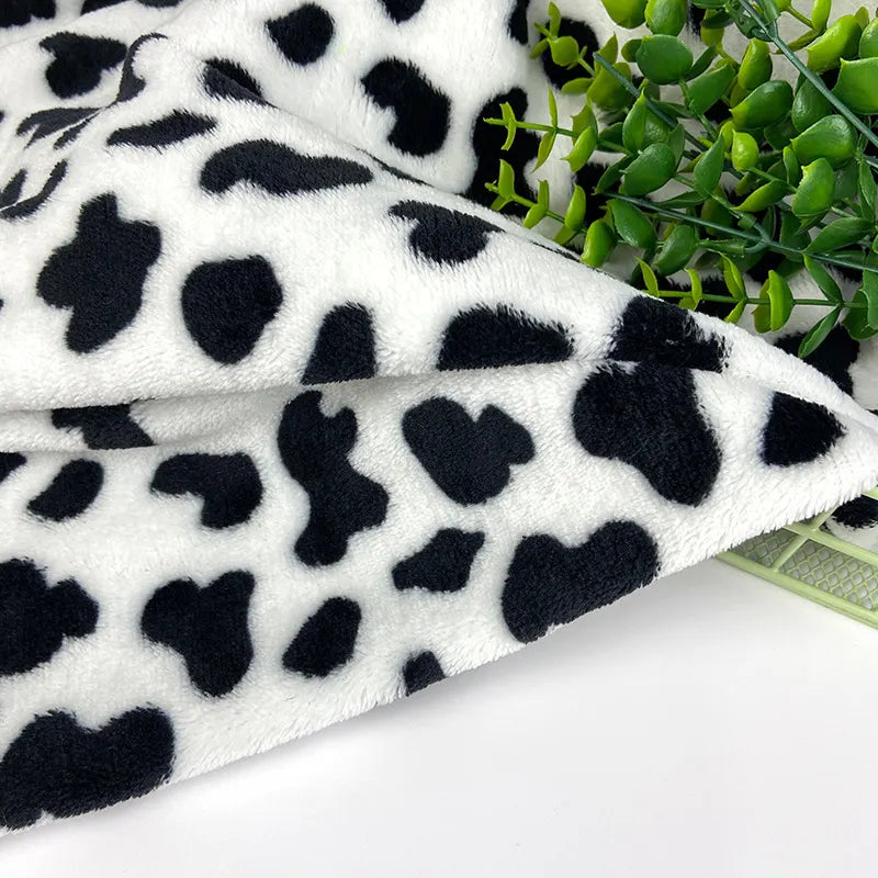 Double-sided Cow Print Minky Fabric By The Yard