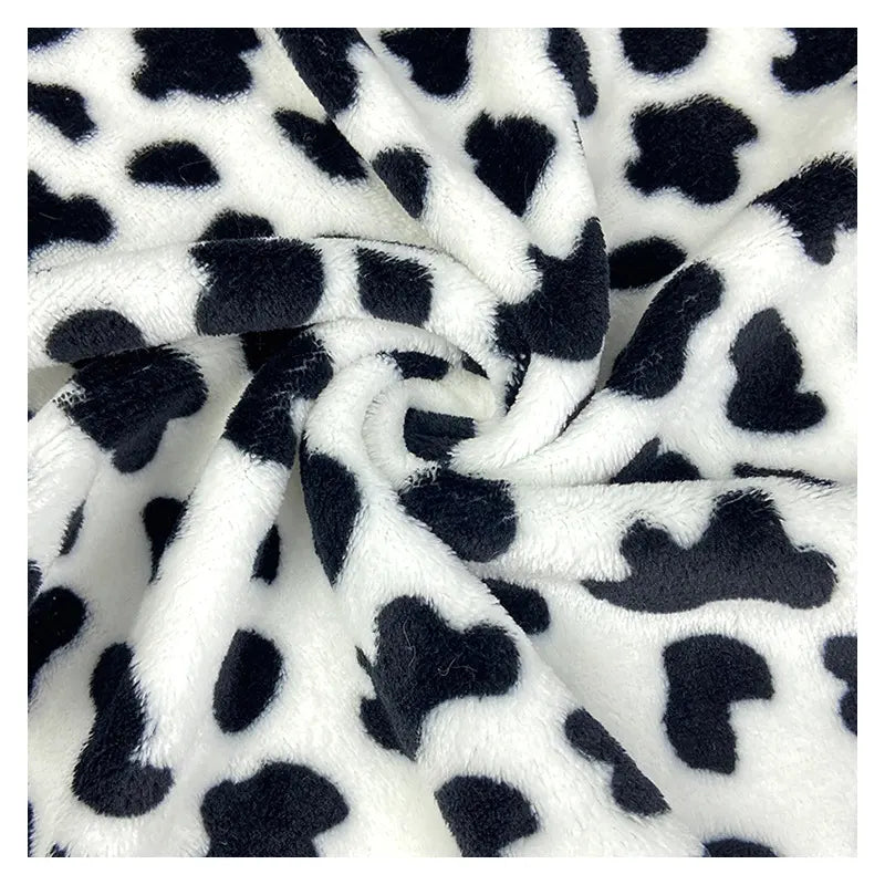 Double-sided Cow Print Minky Fabric By The Yard