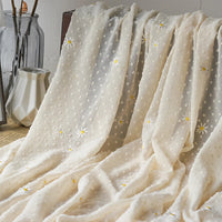 Embroidered Daisy Chiffon Fabric By the Yard