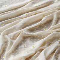 Embroidered Daisy Chiffon Fabric By the Yard
