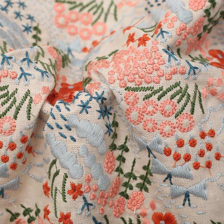FloralEmbroideredFabricBytheYard