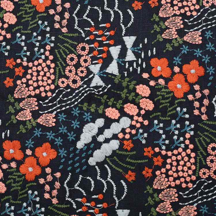 FloralEmbroideredFabricBytheYard