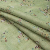 FloralGreenramieChinoiserieFabricByTheYard