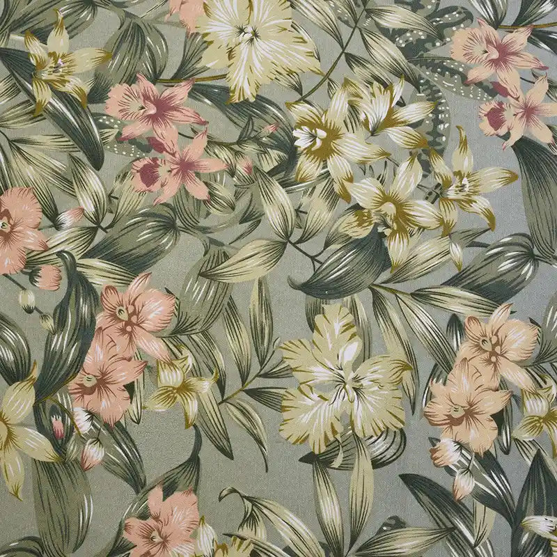Floral Pattern Canvas Fabric By The Yard