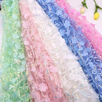 Floral Sequin Fabric By The Yard