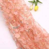 Floral Sequin Fabric By The Yard