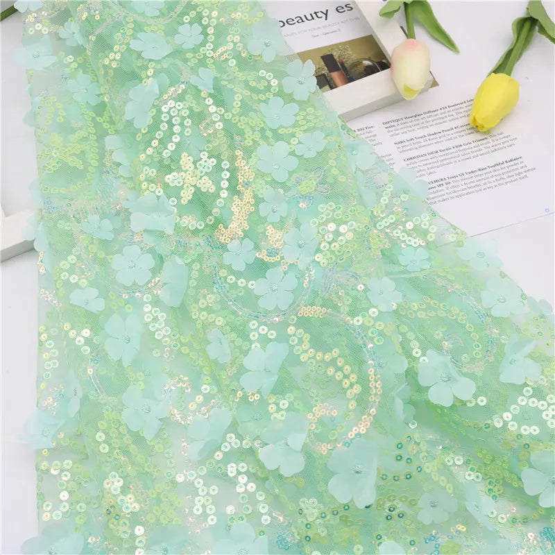 Floral Sequin Fabric By The Yard