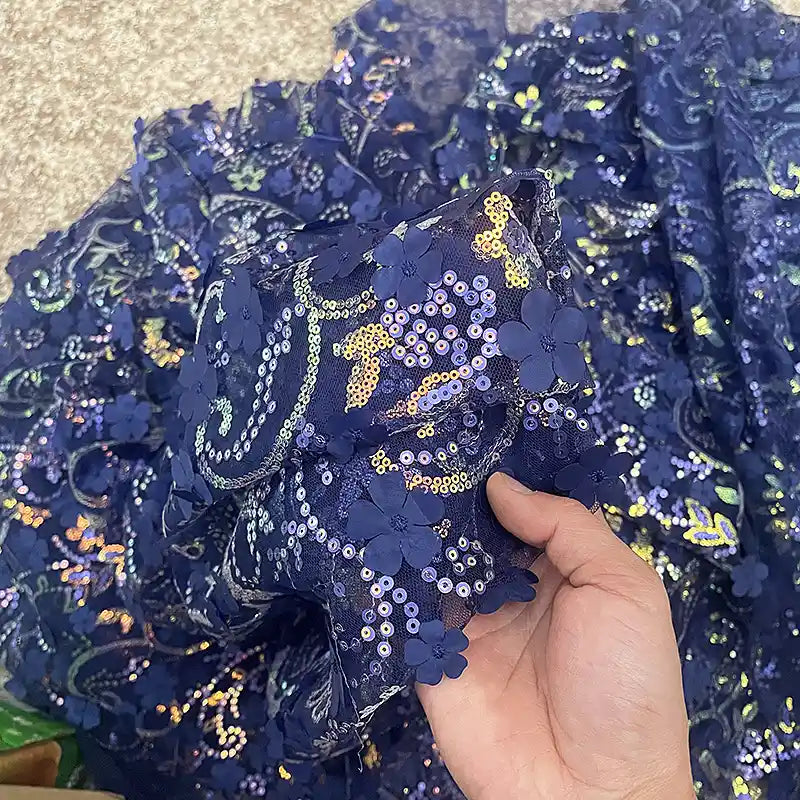 Floral Sequin Fabric By The Yard