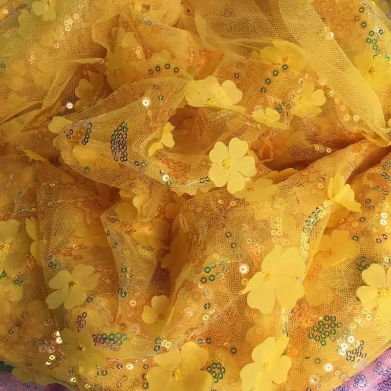 Floral Sequin Fabric By The Yard