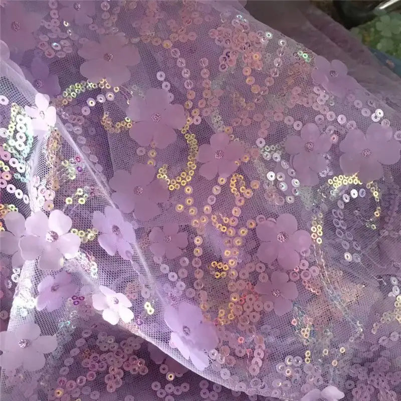 Floral Sequin Fabric By The Yard
