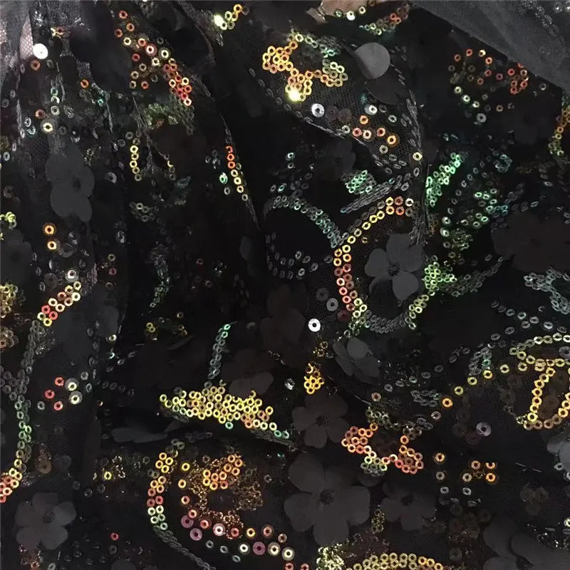 Floral Sequin Fabric By The Yard