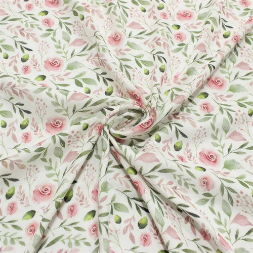 Flower Dragonfly Double Gauze Fabric By The Yard for clothing