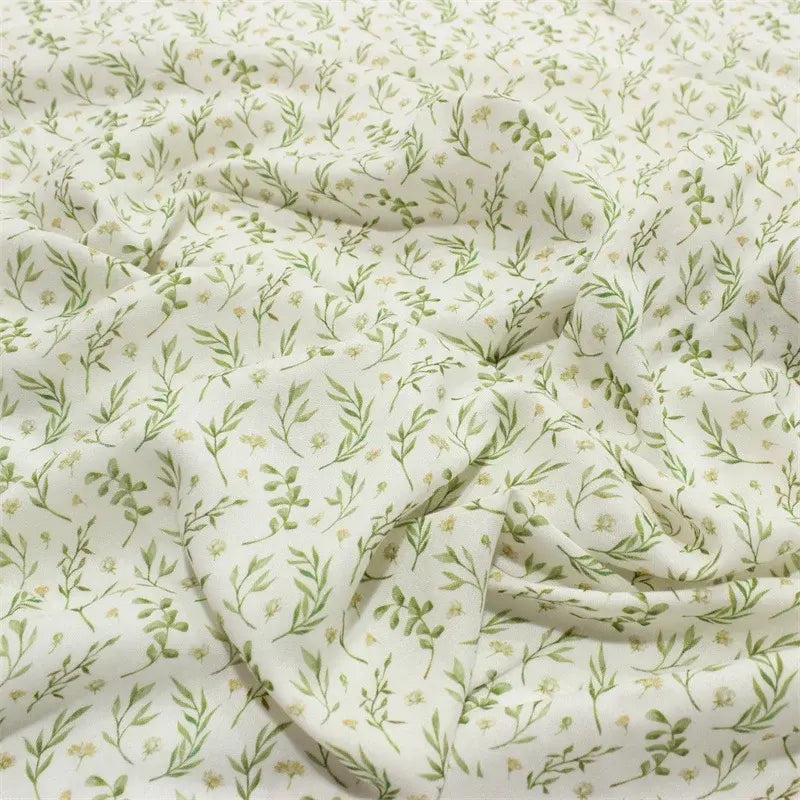 Flower Dragonfly Double Gauze Fabric By The Yard for clothing