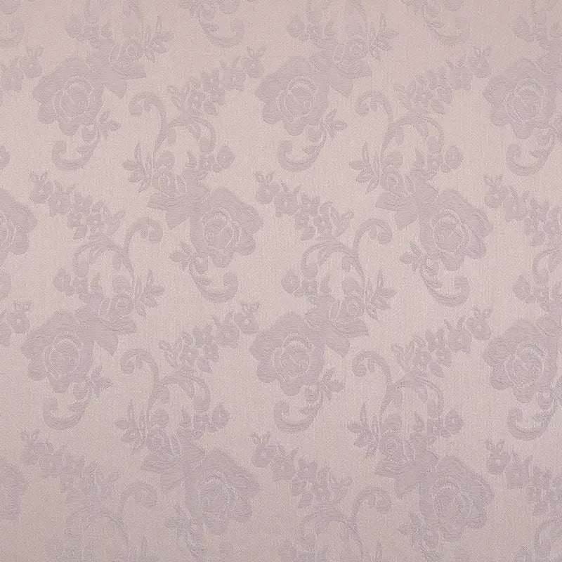The Flower Pattern Cotton Damask Fabric by Longan Craft features chinoiserie jacquard weaving with elegant roses and leaves on light beige, perfect for tablecloths or décor. Buy this classic damask fabric by the yard for a refined touch.