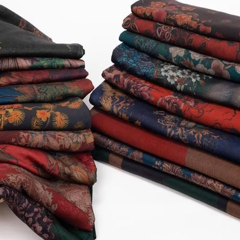 Flower Pattern Ponte Roma Fabric By The Yard