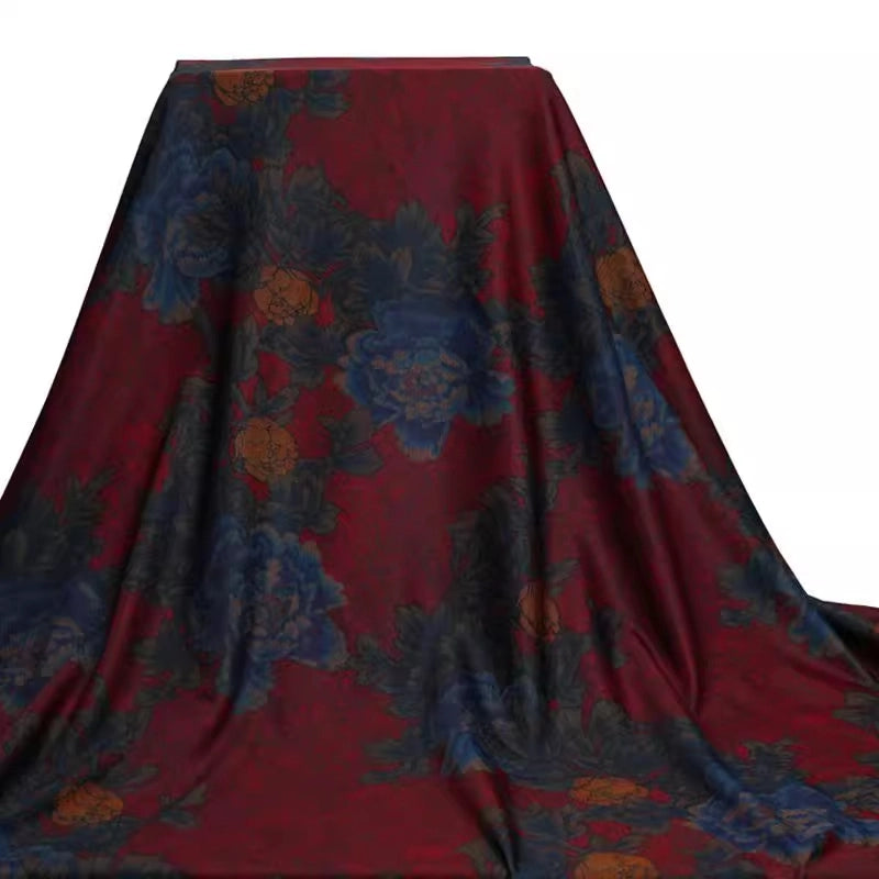 Flower Pattern Ponte Roma Fabric By The Yard