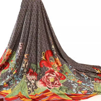 Flower Pattern Ponte Roma Fabric By The Yard