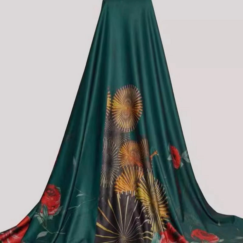 Flower Pattern Ponte Roma Fabric By The Yard