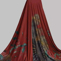 Flower Pattern Ponte Roma Fabric By The Yard