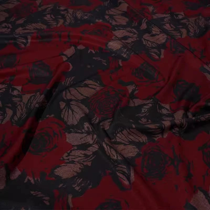 Flower Pattern Ponte Roma Fabric By The Yard