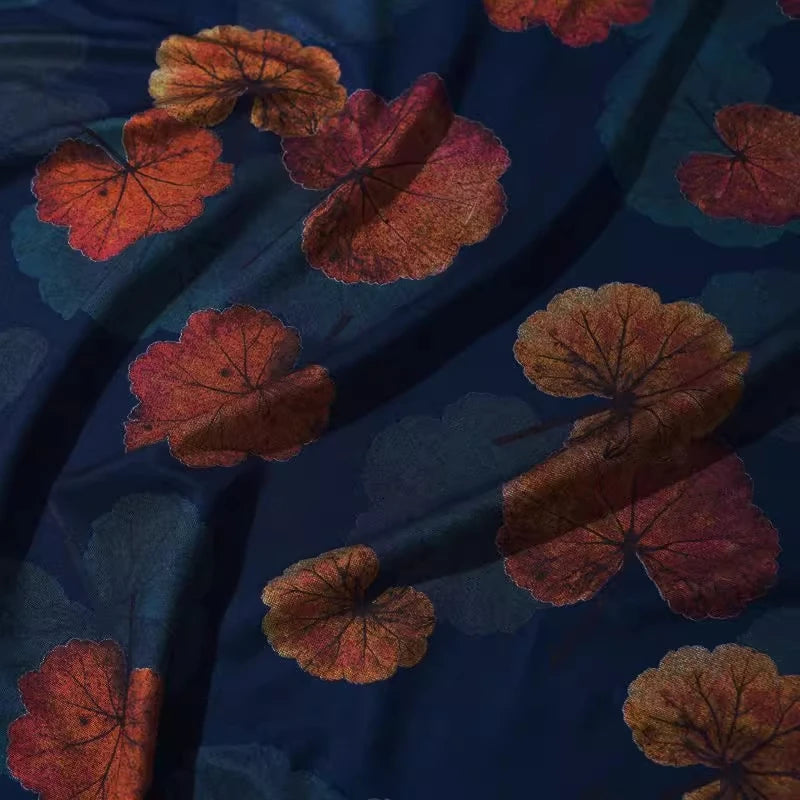 Flower Pattern Ponte Roma Fabric By The Yard