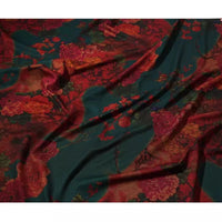 Flower Pattern Ponte Roma Fabric By The Yard