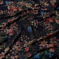 Flower Pattern Ponte Roma Fabric By The Yard