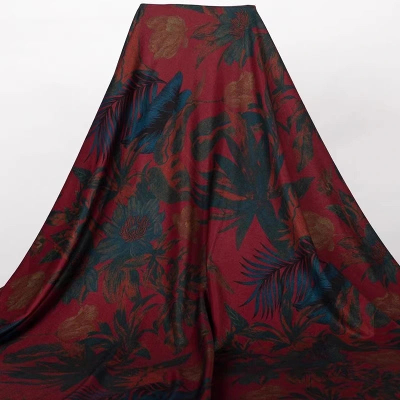 Flower Pattern Ponte Roma Fabric By The Yard