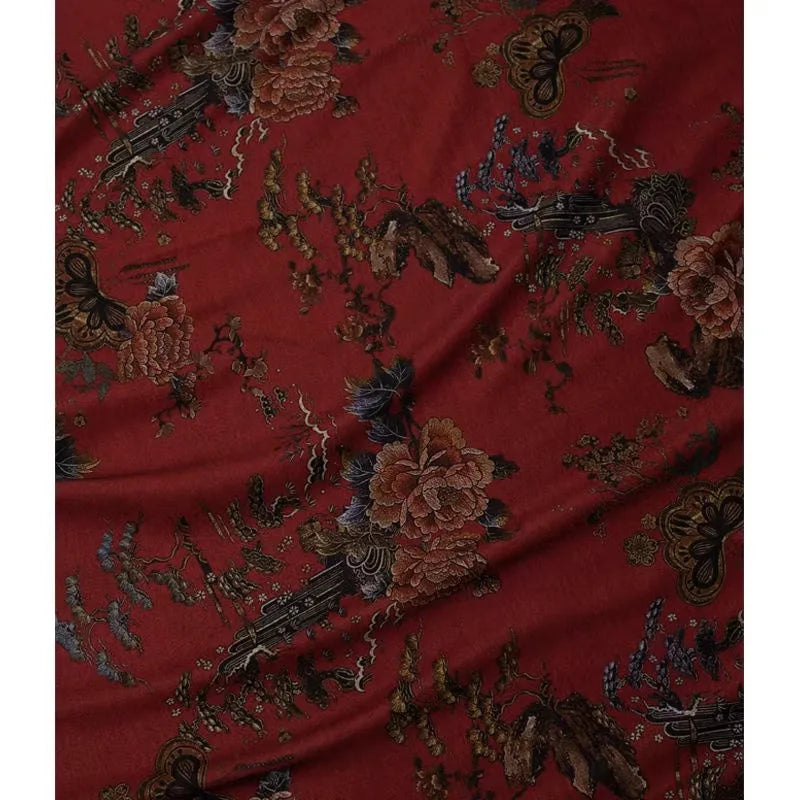 Flower Pattern Ponte Roma Fabric By The Yard