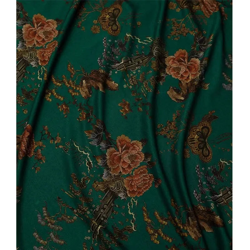 Flower Pattern Ponte Roma Fabric By The Yard