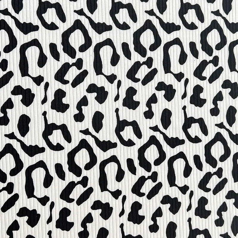 Flower Printed Ribbed Knit Fabric By The Yard