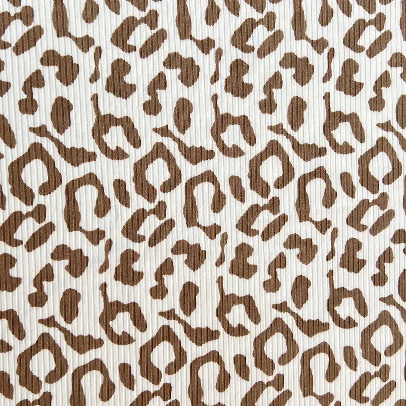 Flower Printed Ribbed Knit Fabric By The Yard