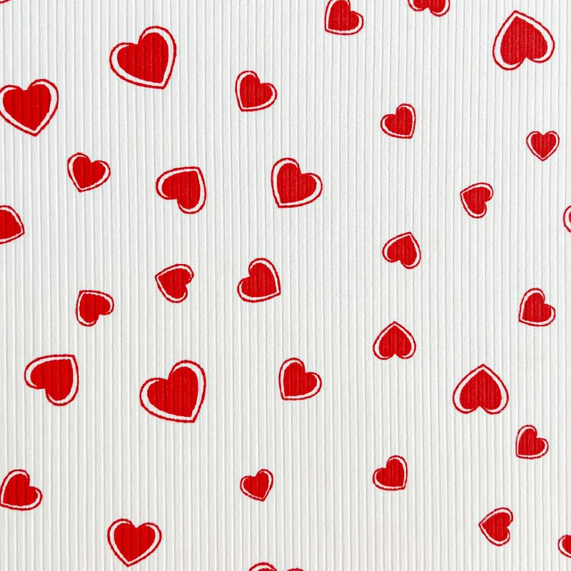 Flower Printed Ribbed Knit Fabric By The Yard